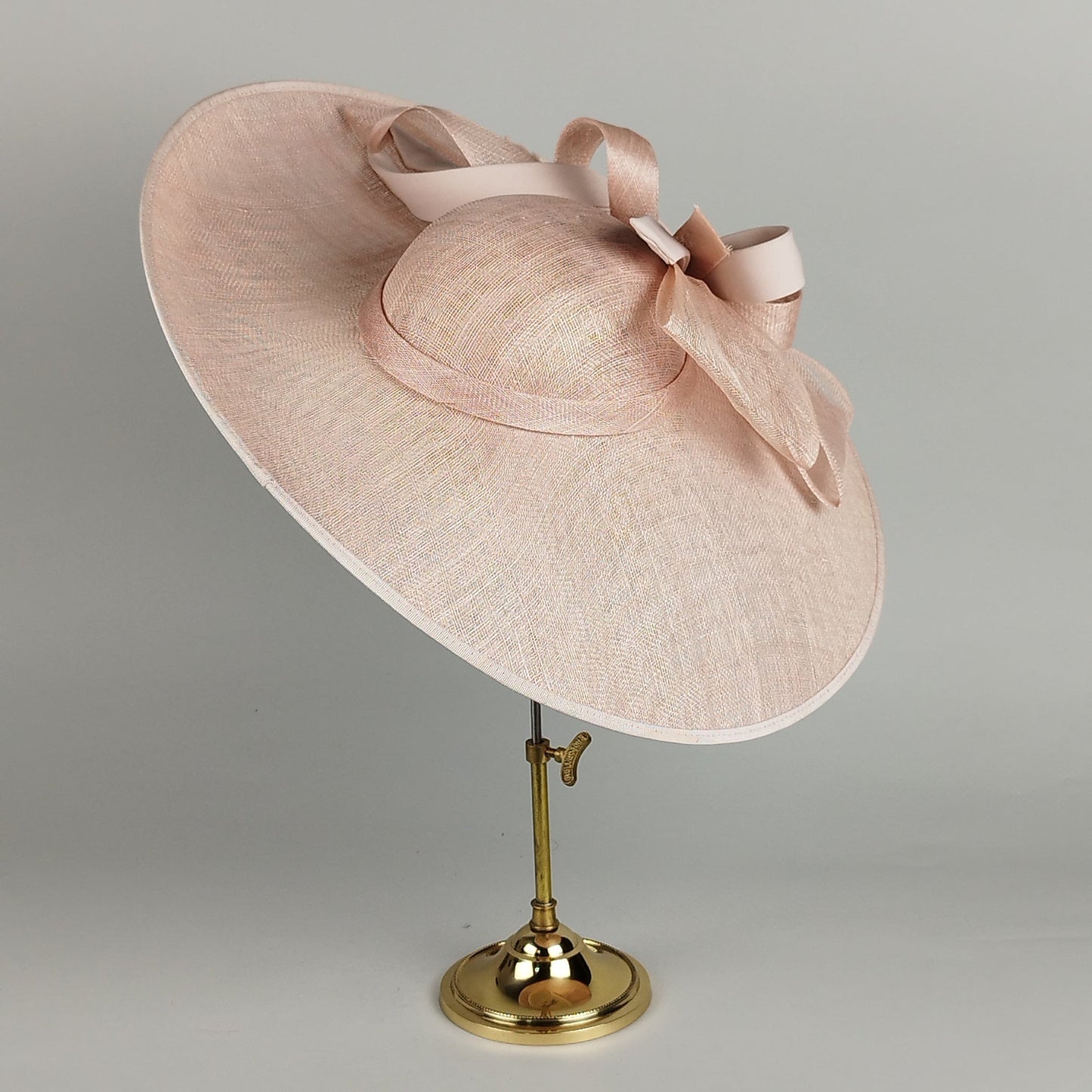 Delicate Lace - Pale Pink Wedding Hat with Lace and Loops
