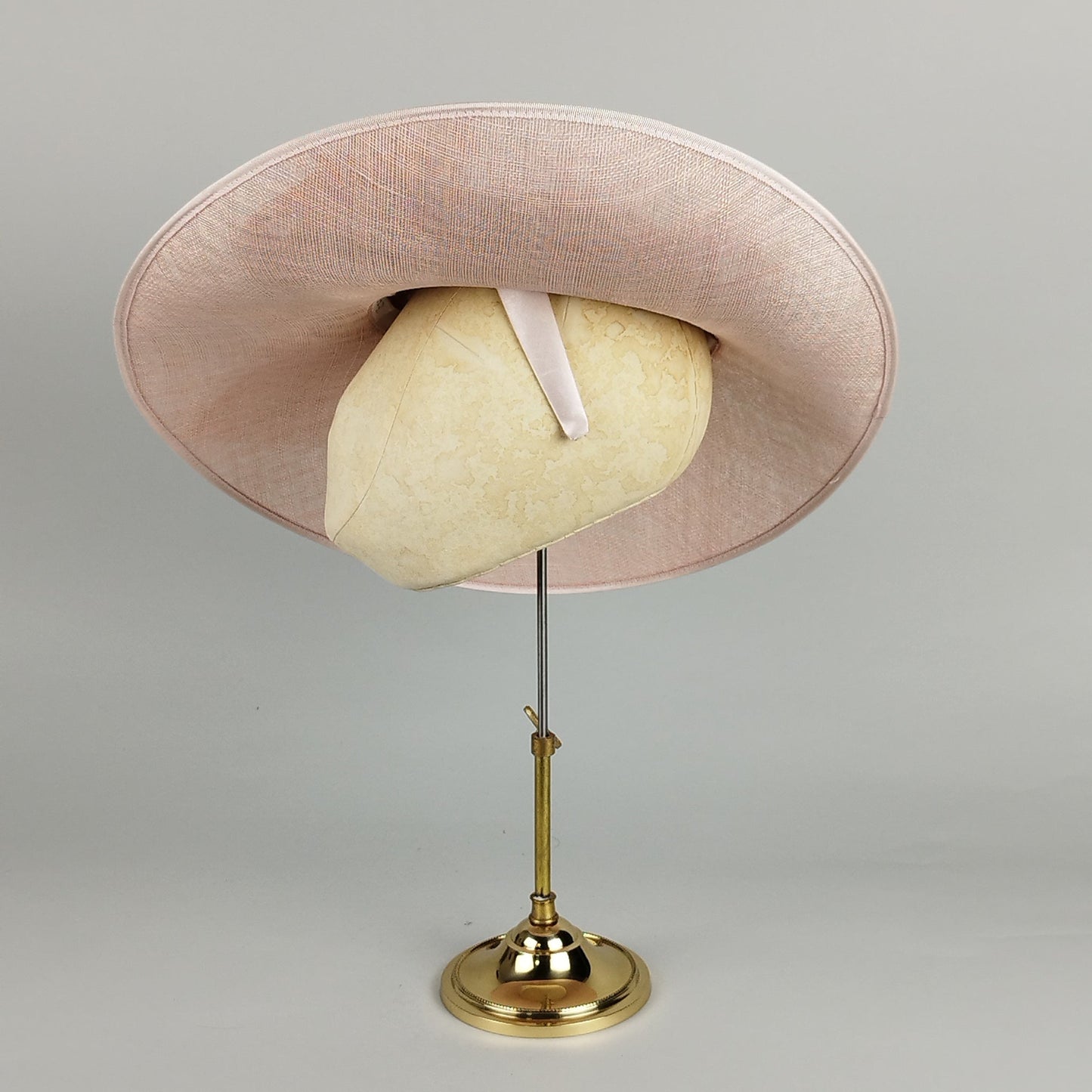 Delicate Lace - Pale Pink Wedding Hat with Lace and Loops