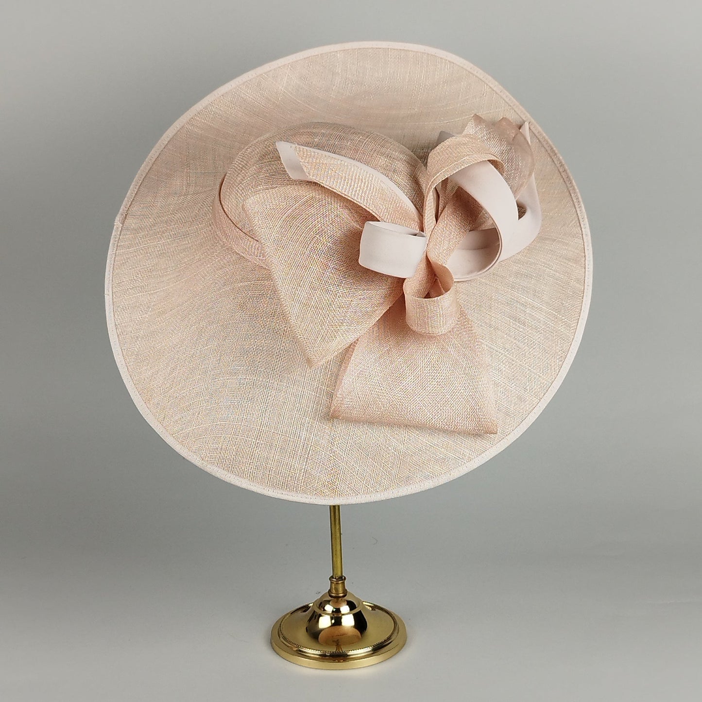 Ethereal Loops - Pale Pink Sinamay Hat with Loops and Swirls