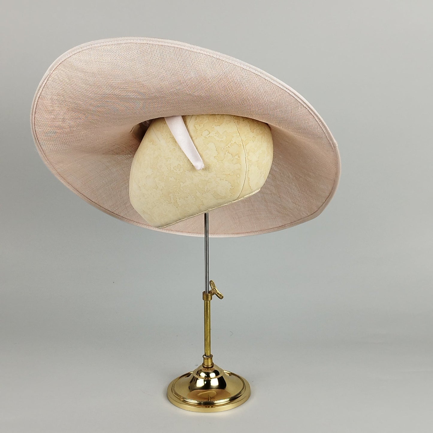 Ethereal Loops - Pale Pink Sinamay Hat with Loops and Swirls