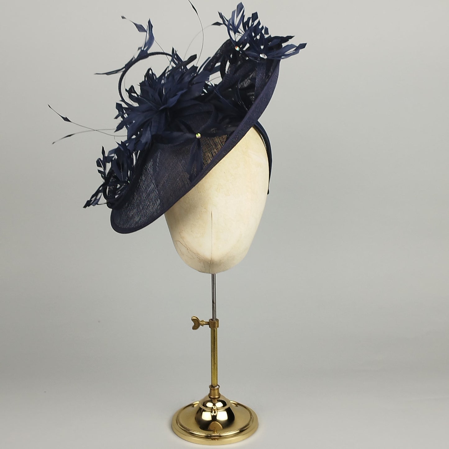 Navy Feather Fascinator